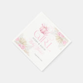 Pink Pumpkin Girl Floral Bow Baby Dusche Willkomme Serviette (Ecke)