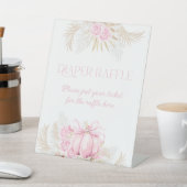 Pink Pumpkin Girl Floral Bow Babydusche Windeln Sockelschild (In SItu)