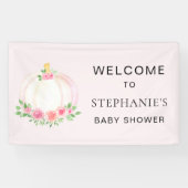 Pink Pumpkin Girls Fall Baby Dusche Willkommen Banner (Horizontal)