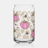 Pink Pumpkin Glass Coffee Cup, Herbstsaison Gesche Dosenglas (Vorderseite)
