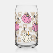 Pink Pumpkin Glass Coffee Cup, Herbstsaison Gesche Dosenglas (Rückseite)