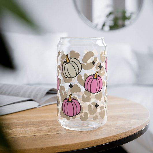 Pink Pumpkin Glass Coffee Cup, Herbstsaison Gesche Dosenglas