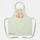 Pink Pumpkin & Green Gingham Konditorei Koch Schürze (Vorderseite)