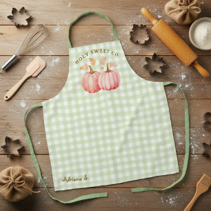 Pink Pumpkin & Green Gingham Konditorei Koch Schürze