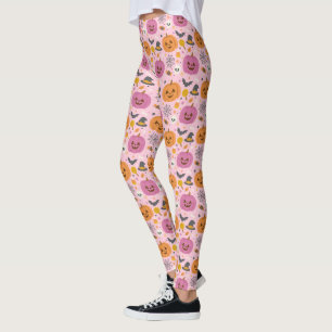 Pink Pumpkin Halloween Leggings