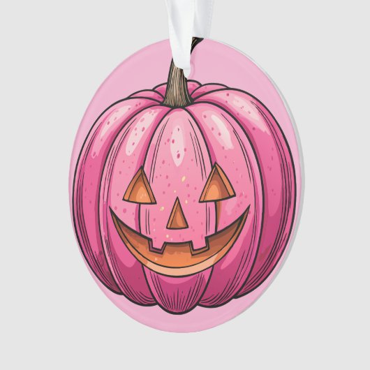 Pink Pumpkin Halloween Ornament (Vorderseite)
