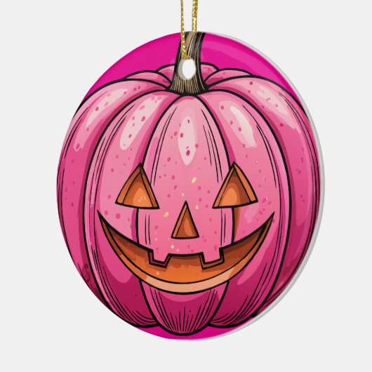 Pink Pumpkin Halloween Ornament (Links)