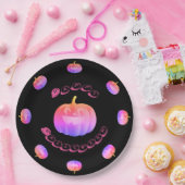 Pink Pumpkin Halloween Pappteller (Party)