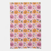 Pink Pumpkin Halloween Pattern Küchentuch (Vertikal)