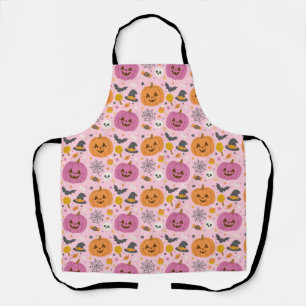 Pink Pumpkin Halloween Pattern Schürze