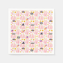 Pink Pumpkin Halloween Serviette