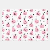 PINK PUMPKIN HALLOWEEN UND FALL PATTERN GESCHENKPAPIER SET (Vorderseite 2)