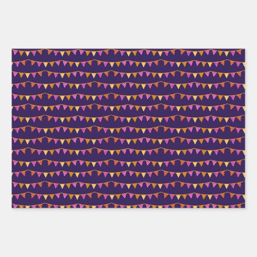 PINK PUMPKIN HALLOWEEN UND FALL PATTERN GESCHENKPAPIER SET (Vorderseite)