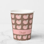 Pink Pumpkin Harvest Erntedank Dinner Paper Cup Pappbecher (Rückseite)