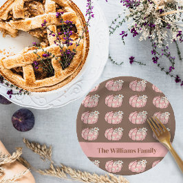 Pink Pumpkin Harvest Erntedank Dinner Pappteller