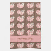 Pink Pumpkin Harvest Erntedank Geschenke Geschirrtuch (Vertikal)