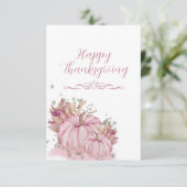 PINK Pumpkin Harvest - flache Tafelkarte Einladung (Stehend Vorderseite)