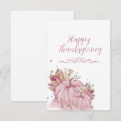 PINK Pumpkin Harvest - flache Tafelkarte Einladung (Vorne/Hinten)