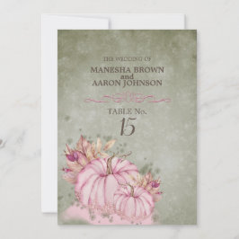 PINK Pumpkin Harvest - flache Tafelkarte Einladung