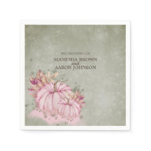 PINK Pumpkin Harvest - Hochzeitscocktail Napkin