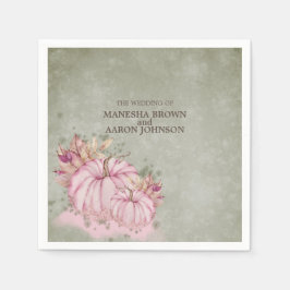 PINK Pumpkin Harvest - Hochzeitscocktail Napkin Serviette