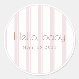Pink Pumpkin hello Baby Shocksticker Runder Aufkleber