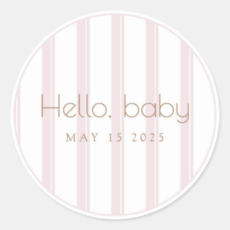 Pink Pumpkin hello Baby Shocksticker Runder Aufkleber