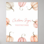 Pink Pumpkin Herbst Benutzerdefiniertes Party Zeic Poster (Vorne)