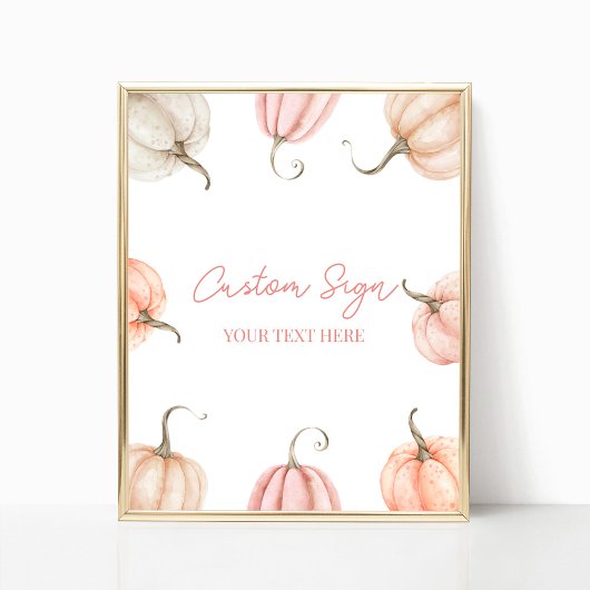Pink Pumpkin Herbst Benutzerdefiniertes Party Zeic Poster