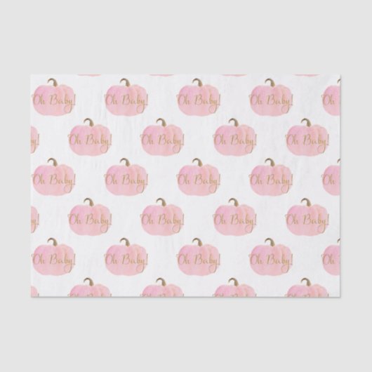 Pink Pumpkin Herbst Gold Oh Baby! Dusche Seidenpapier (Vorderseite)