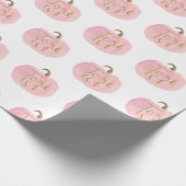 Pink Pumpkin Herbst Goldname TORI Personalisiert Geschenkpapier (Ecke)