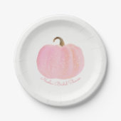 Pink Pumpkin Herbst Rustikale Babydusche Pappteller (Vorderseite)