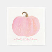 Pink Pumpkin Herbst Rustikale Babydusche Serviette (Vorderseite)
