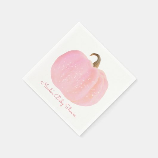 Pink Pumpkin Herbst Rustikale Babydusche Serviette (Ecke)