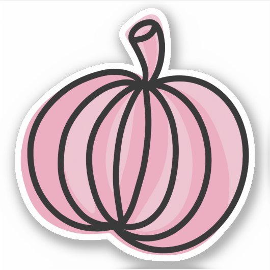 Pink Pumpkin Illustration Aufkleber (Vorderseite)
