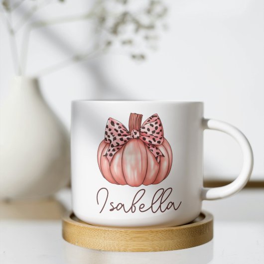 Pink Pumpkin Individuelle Name Herbst Kaffee Tasse
