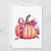 Pink Pumpkin | Kinderdusche im Herbst Einladung (Rückseite)