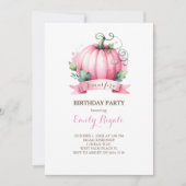 Pink Pumpkin Kindergeburtstag Party Einladungen (Vorderseite)