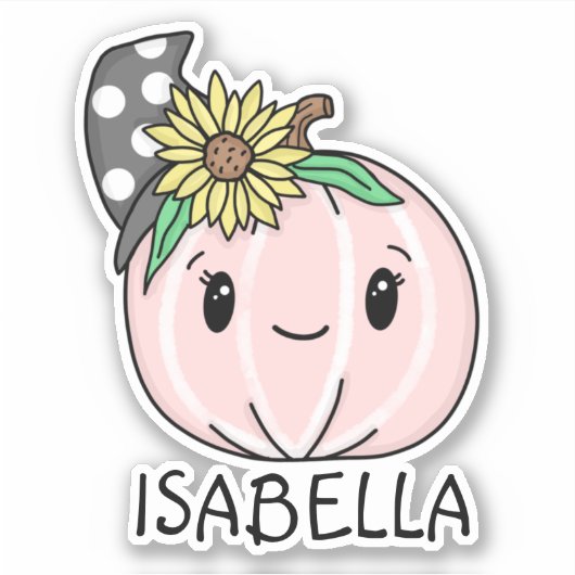 Pink Pumpkin mit Personalisiertem Aufkleber (Vorderseite)