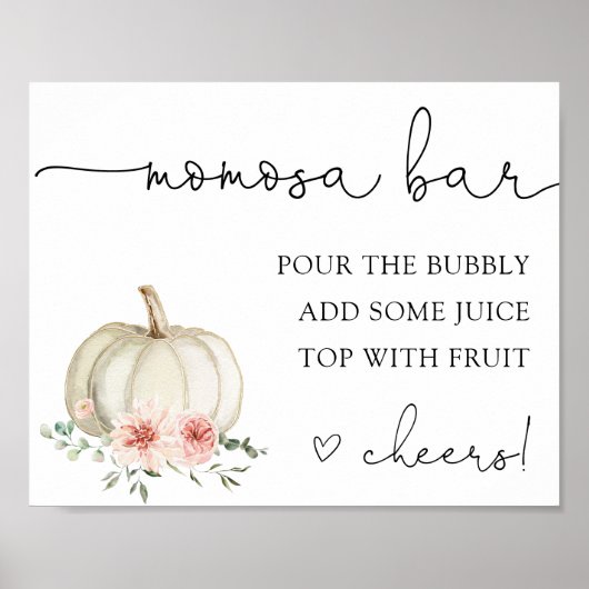 Pink Pumpkin Momosa Bar Drink Zeichen Poster (Vorne)