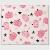 Pink Pumpkin-Muster mit Sternen Geschenkpapier (Flach)
