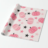 Pink Pumpkin-Muster mit Sternen Geschenkpapier (Ungerollt)