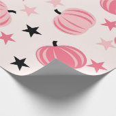 Pink Pumpkin-Muster mit Sternen Geschenkpapier (Ecke)