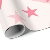 Pink Pumpkin-Muster mit Sternen Geschenkpapier (Rolleneckpunkt)