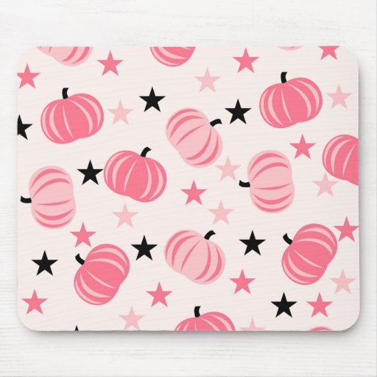 Pink Pumpkin-Muster mit Sternen Mousepad (Vorne)