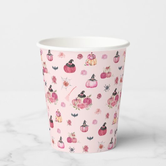 Pink Pumpkin Paper Cup Pappbecher (Rückseite)
