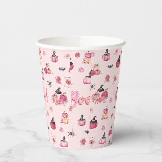 Pink Pumpkin Paper Cup Pappbecher (Links)