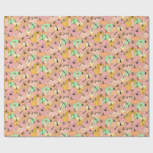 Pink Pumpkin Patch Geschenkpapier (Flach)