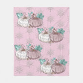 Pink Pumpkin Patch Glitzer Herbst Fleecedecke (Vorderseite)