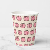 Pink Pumpkin Pattern Pappbecher (Vorderseite)
